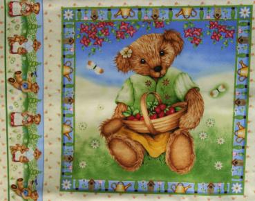 Patchworkstoff Panel Teddybär
