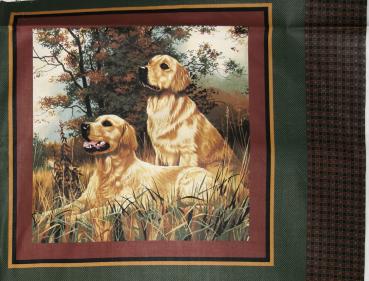 Patchworkstoff Panel mit Hunden