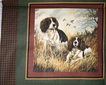 Patchworkstoff Panel mit Hunden