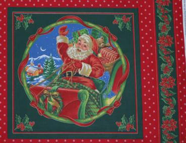 Patchworkstoff Panel Santa