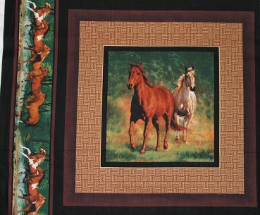 Patchworkstoff Panel Pferdebilder