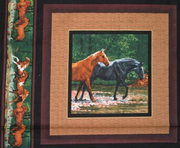 Patchworkstoff Panel Pferdebilder