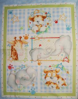 Patchworkstoff Panel für Kinderdecke / Krabbeldecke
