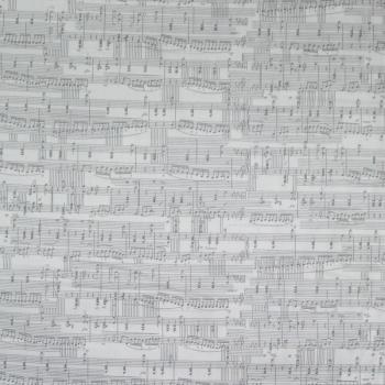 Patchworkstoff Musiknoten weiss