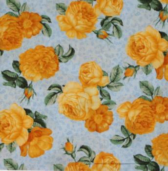 Patchworkstoff gelbe Rosen