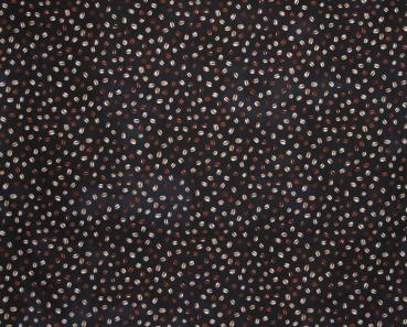 Patchworkstoff schwarz mit Kaffeebohnen