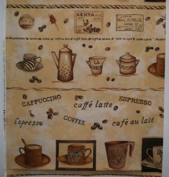 Patchworkstoff Panel Kaffee
