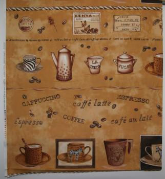 Patchworkstoff Panel Kaffee hellbraun