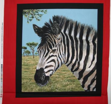 Patchworkstoff Panel Zebras