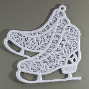 Christbaum Aufhänger - Schlittschuhe weiss