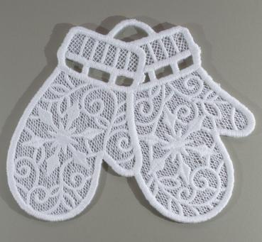 Christbaum Aufhänger - Handschuhe weiss