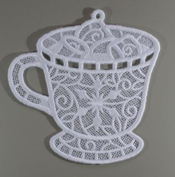 Christbaum Aufhänger - Tasse weiss