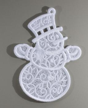 Christbaum Aufhänger - Schneemann weiss