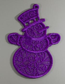 Christbaum Aufhänger - Schneemann violett