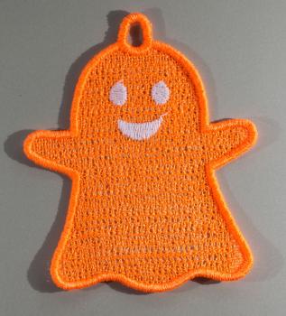 Halloween Aufhänger - Geist Leuchtorange