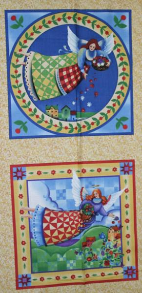 Patchworkstoff Panel mit Engeln