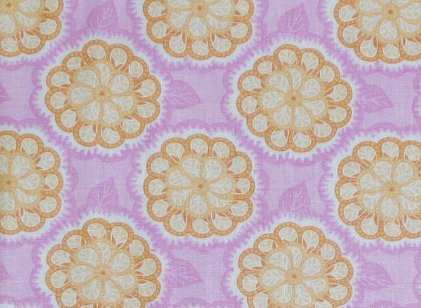 Patchworkstoff rosa mit orangen Blumen