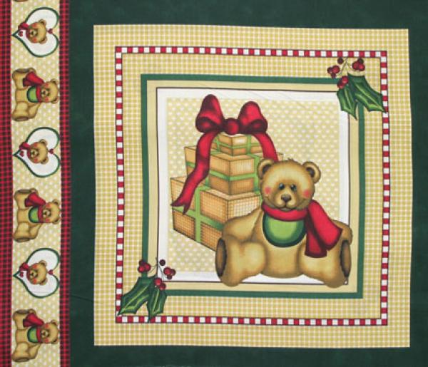 Patchworkstoff Panel Teddybär