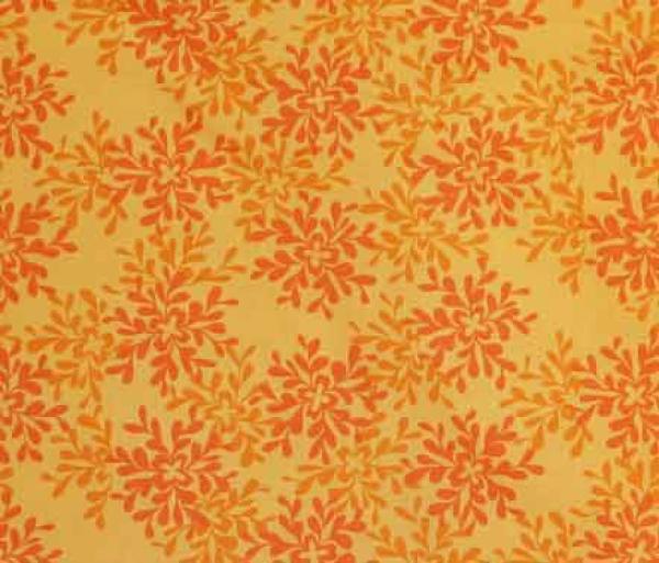 Patchworkstoff orange mit Blumen