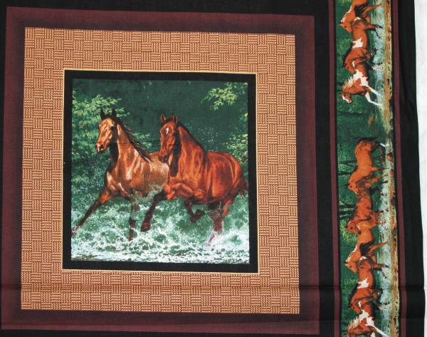 Patchworkstoff Panel Pferdebilder