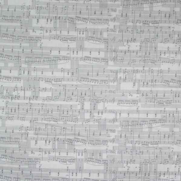 Patchworkstoff Musiknoten weiss