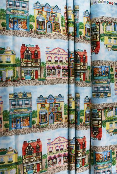 Patchworkstoff Rapport Häuser