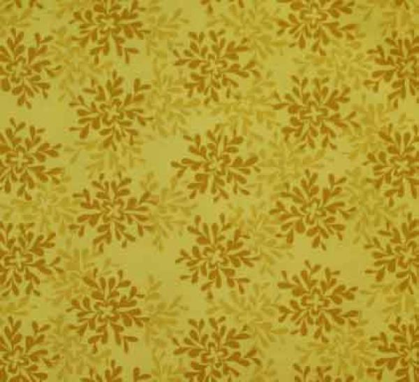 Patchworkstoff gelb mit Blumenmuster