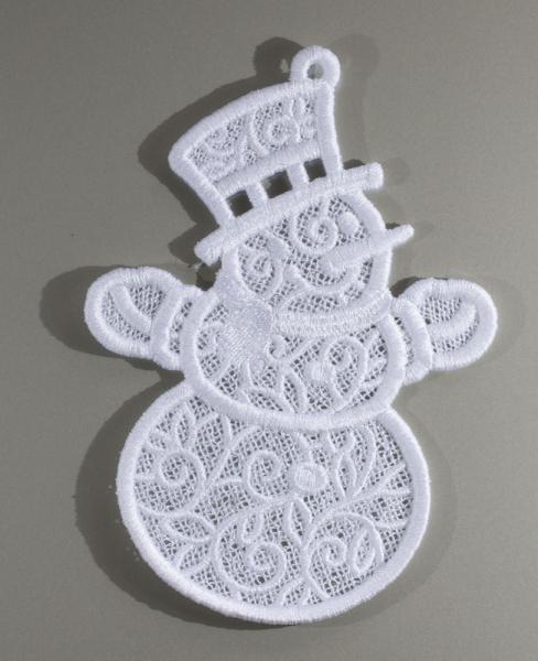 Christbaum Aufhänger - Schneemann weiss